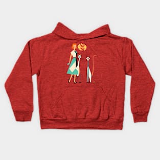 Retro Lady And Smelly Cats With Poop Kids Hoodie